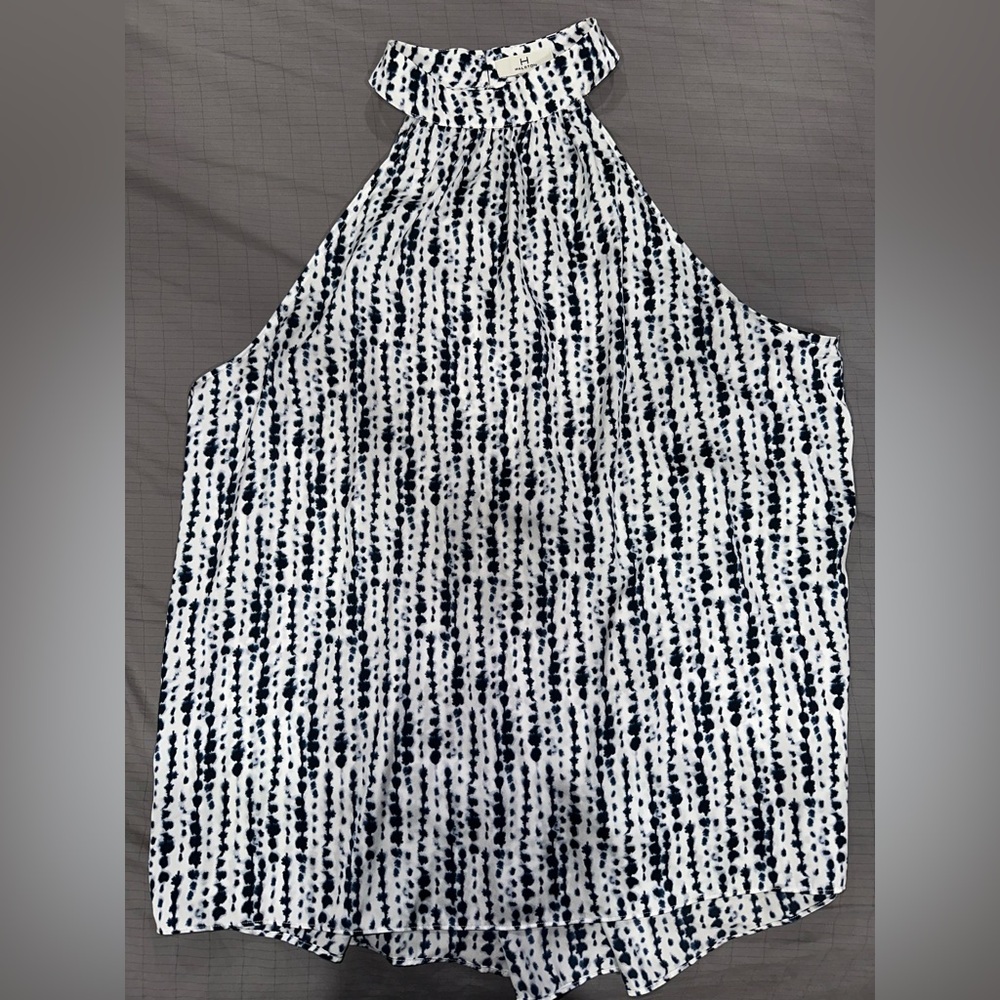 Halston Heritage Monochrome Abstract Halter Top Size XL